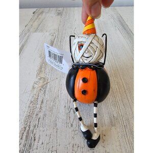 Transpac Johanna Parker mummy pumpkin shelf sitter Halloween decor sitting